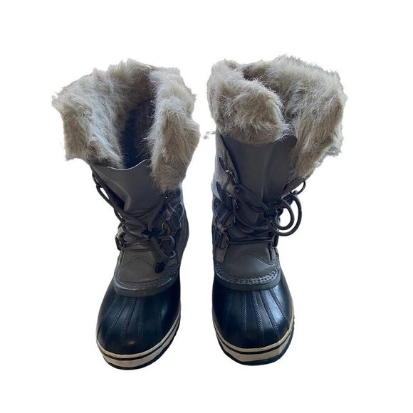 Sorel NY1858-052 Joan of Arctic Gray Fur Lined Winter Snow Boots Women's 7 - Picture 2 of 8
